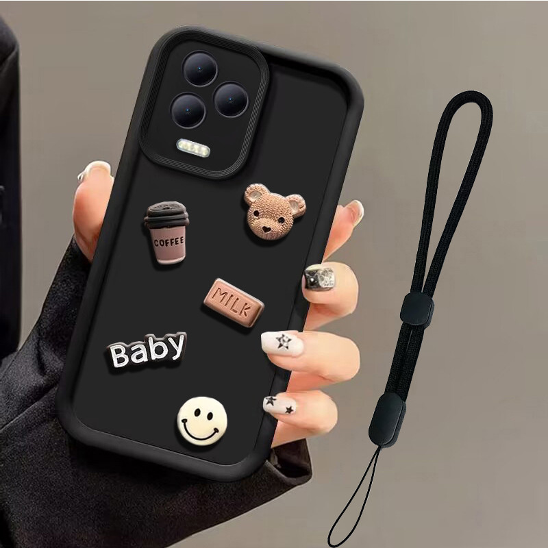 ซิลิโคนนุ่มกรณีตุ๊กตาการ์ตูน 3D สามมิติสร้อยข้อมือเคสโทรศัพท์เหมาะสําหรับ Infinix Note 12 Pro 4G/Not
