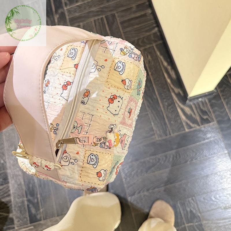 บ้านใหญ่ กระเป๋าแต่งหน้าการ์ตูนเดินทางแบบพกพาความจุขนาดใหญ่ถุงเก็บอินเทรนด์น่ารักกระเป๋าถือกระเป๋าอุปกรณ์อาบน้ําแฟชั่น ไทย - รูปที่ 4