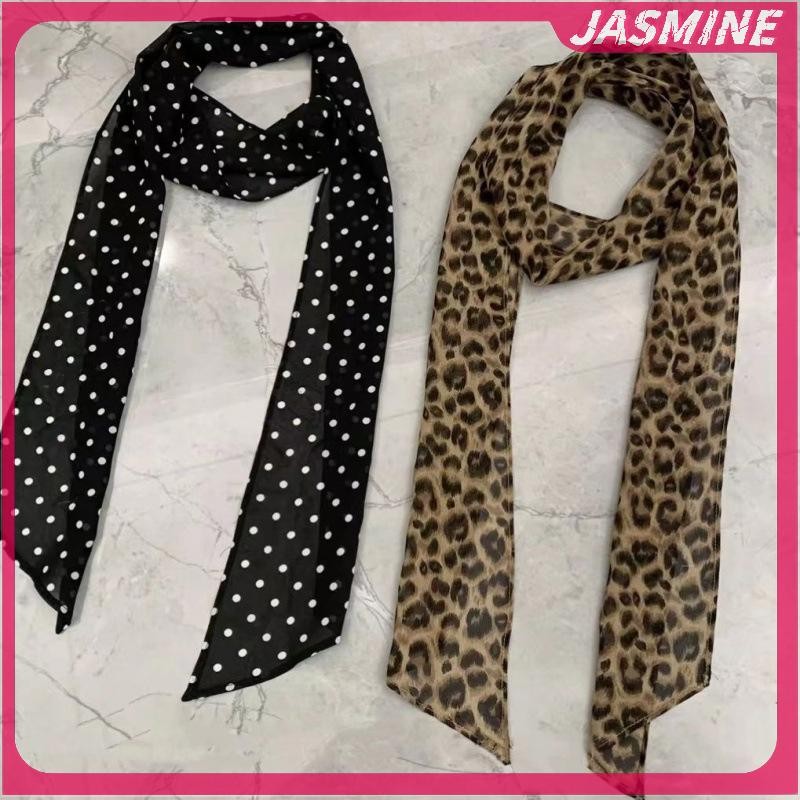 Byth Retro Leopard Polka Dots พิมพ์ผ้าพันคอผ้าไหมแฟชั่นผู้หญิง All-match เข็มขัดผ้าพันคออุปกรณ์เสริม