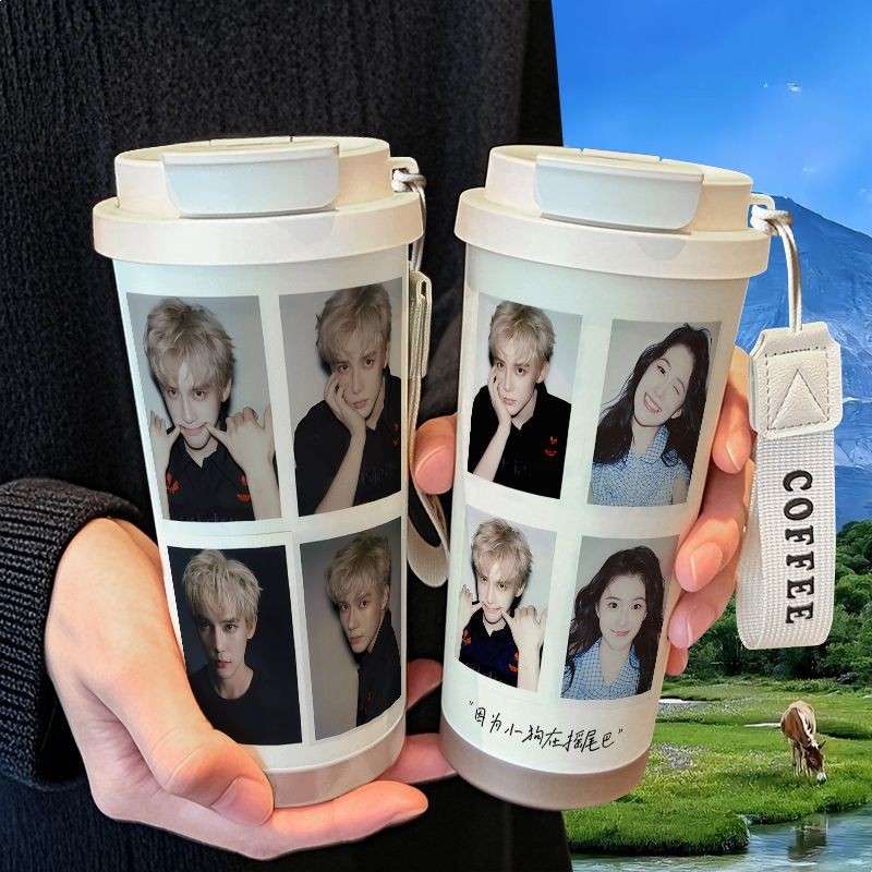 Wang Haocun Wang Anyu Liu Haocun ถ้วยเก็บความร้อนมูลค่าสูงนักเรียนฟางความจุขนาดใหญ่ 316 ถ้วยกาแฟรถสแ