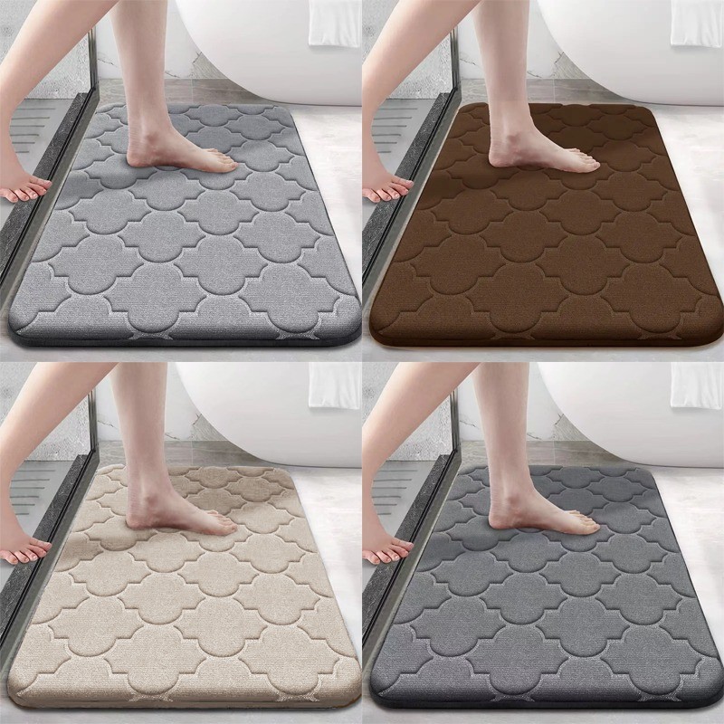 ตกแต่งบ้าน  พรมปูพื้น 40x60CM พรมห้องน้ำ นุ่มหนาขึ้น ดูดซับน้ําได้ดี ใช้ได้กับห้องน้ำ โถงทางเข้าห้องครัว ราคาพิเศษ