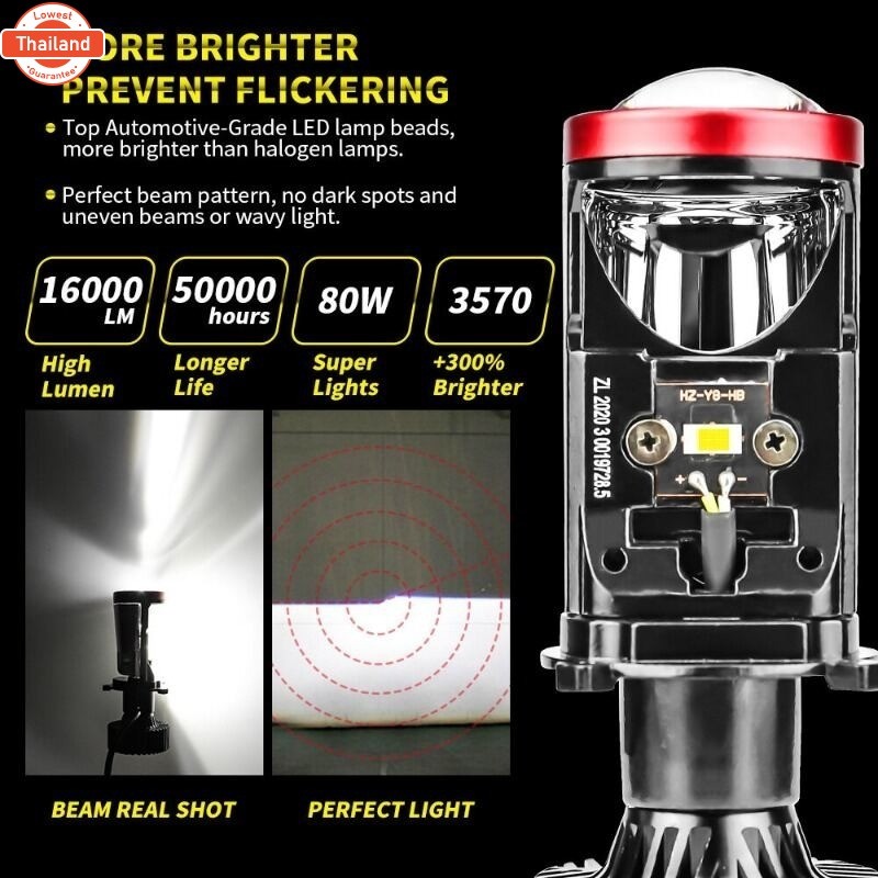 ไฟหน้า รถยนต์ led h4 LED ไฟหน้าหลอดไฟ รุ่นY8ขั้วH4 30000ลูเมน150Watts คัทออฟRHDสว่างมาก หลอดไฟหน้ารถ