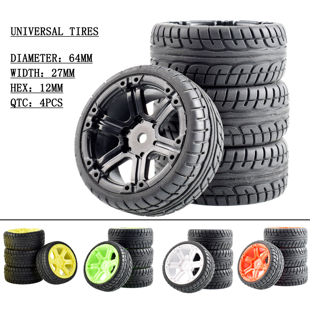 Rim41-8003 64 มม.ยางและชุดล้อ 4PCS สําหรับ 1:10 HSP HPI SAKURA D3 Kyosho FW06 ทั่วไป