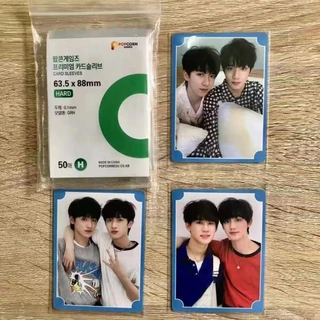 COZII ฟิล์มการ์ด,ปลอกการ์ดป๊อปคอร์น กระเป๋าเก็บบัตร,ไอดอลบัตรภาพฟิล์มป้องกัน,ฟิล์มการ์ดโปร่งใสสูง ซองใส่การ์ด 50pcs