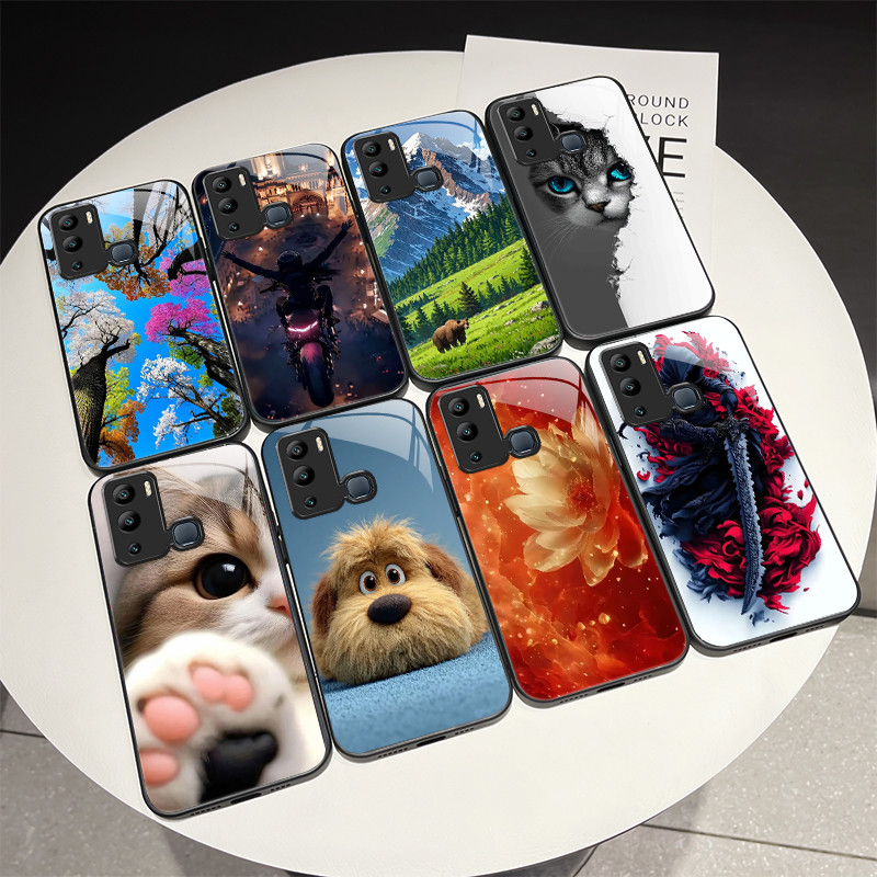 สําหรับ Infinix Hot 12i / Hot 12 Play NFC ยอดนิยมเคสโทรศัพท์กระจกนิรภัย Infinix X665B X665 X6816C X6