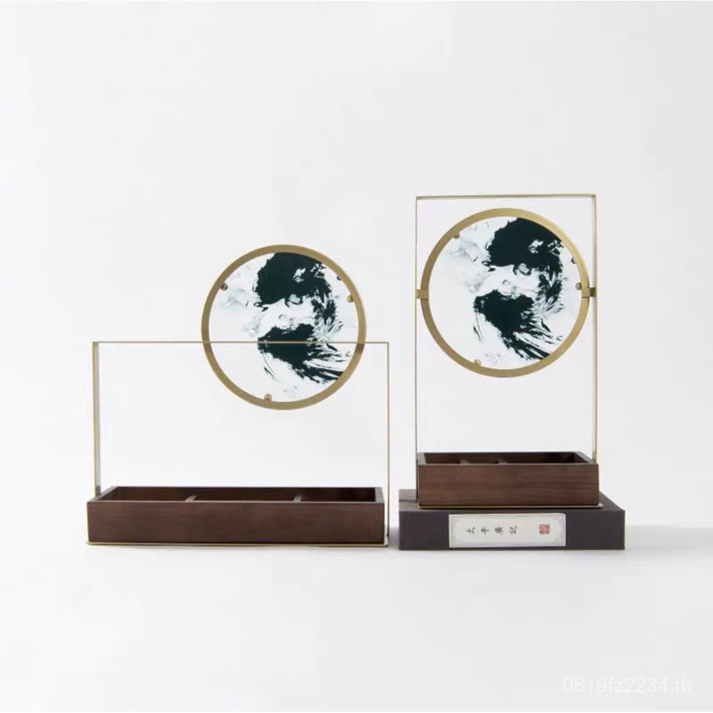 ใหม่สไตล์จีนตกแต่งสํานักงานตู้ทีวีห้องนั่งเล่นตกแต่งนุ่มบ้านรุ่นทางเข้าตารางห้องทํางานห้องเซน ZPW7