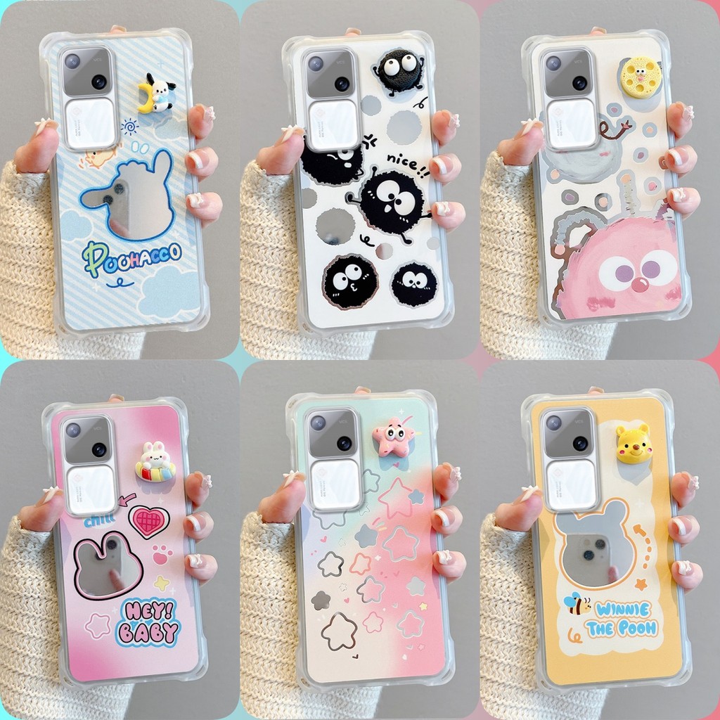 เคส VIVO V30 V30 PRO กระจก‌สี่มุมป้องกันกรณีโทรศัพท์หล่น