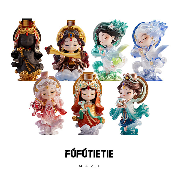 【FUFUTIETIE】 Mazu Goddess Figure｜กล่องสุ่มเจ้าแม่หมาจู่ ของตกแต่งศิลปะ พระแม่แห่งท้องทะเล เครื่องรางนำโชค ของขวัญมินิ