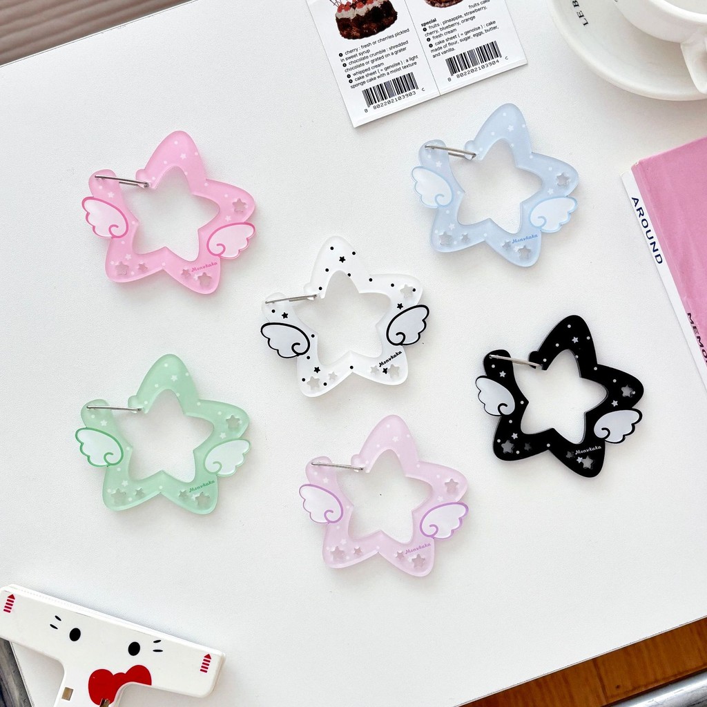 Angel Star Mountain Climbing Hook จี้อะคริลิคสไตล์เกาหลีพวงกุญแจบรรเทาอาการปวดหัวเข็มขัดกระเป๋าแขวนหัวเข็มขัดตกแต่ง