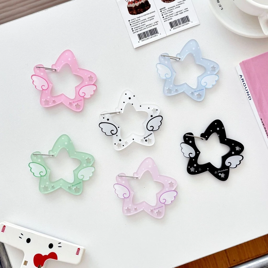 Angel Star Mountain Climbing Hook จี้อะคริลิคสไตล์เกาหลีพวงกุญแจบรรเทาอาการปวดหัวเข็มขัดกระเป๋าแขวนหัวเข็มขัดตกแต่ง