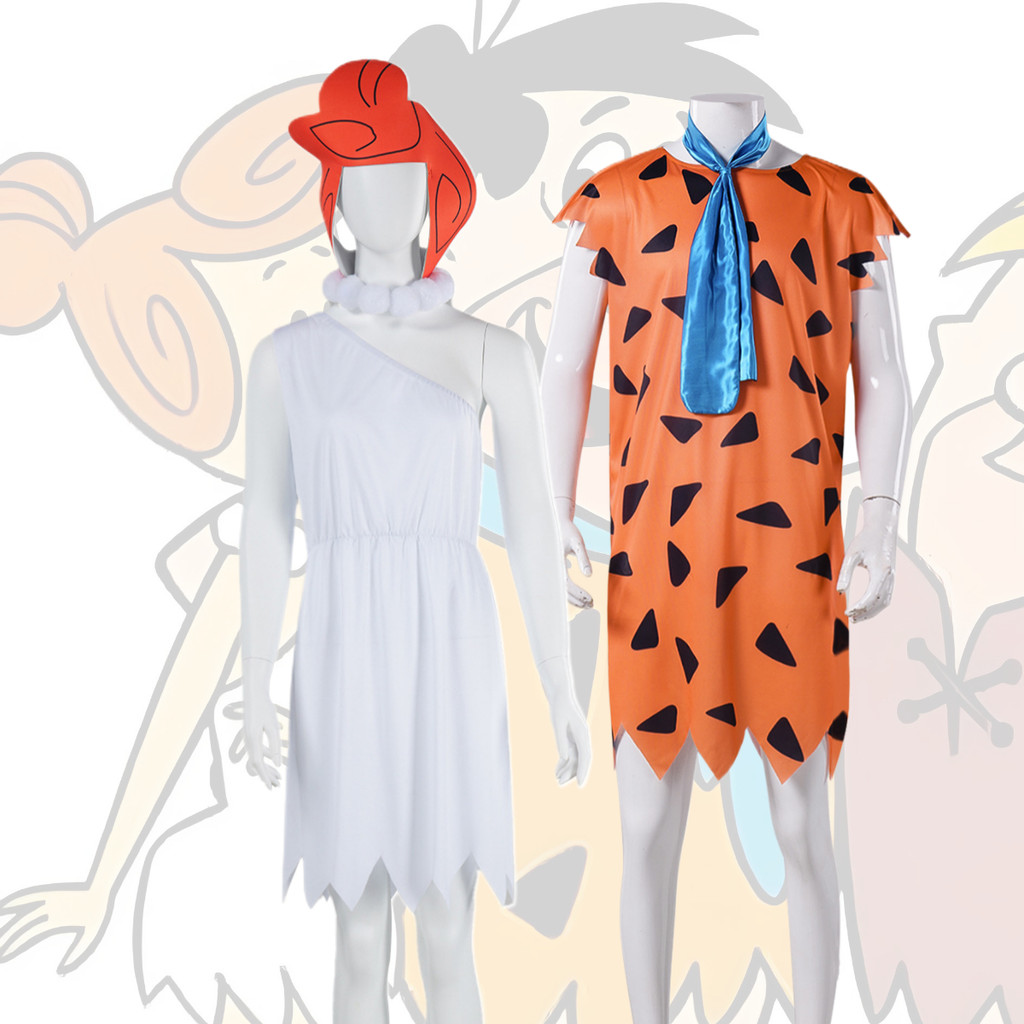 The Flintstones Fred & Wilma เครื่องแต่งกาย: ชุดสําหรับผู้ใหญ่สําหรับคอสเพลย์การ์ตูนและงานปาร์ตี้