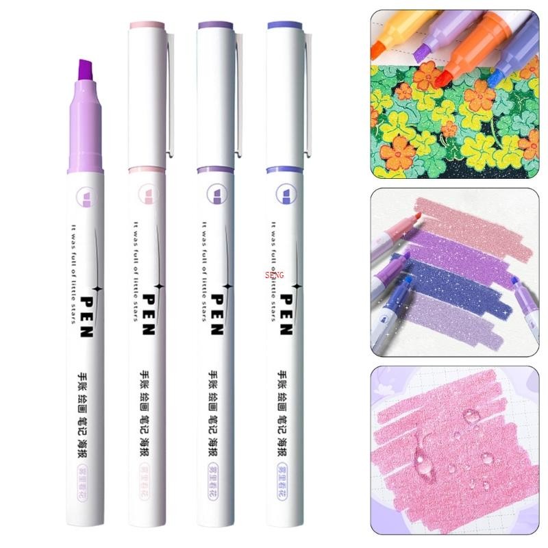 Seng 4x กล่อง Highlighter Markers ชุด Highlighter Bible Marker ปากกา Highlighter ปากกา
