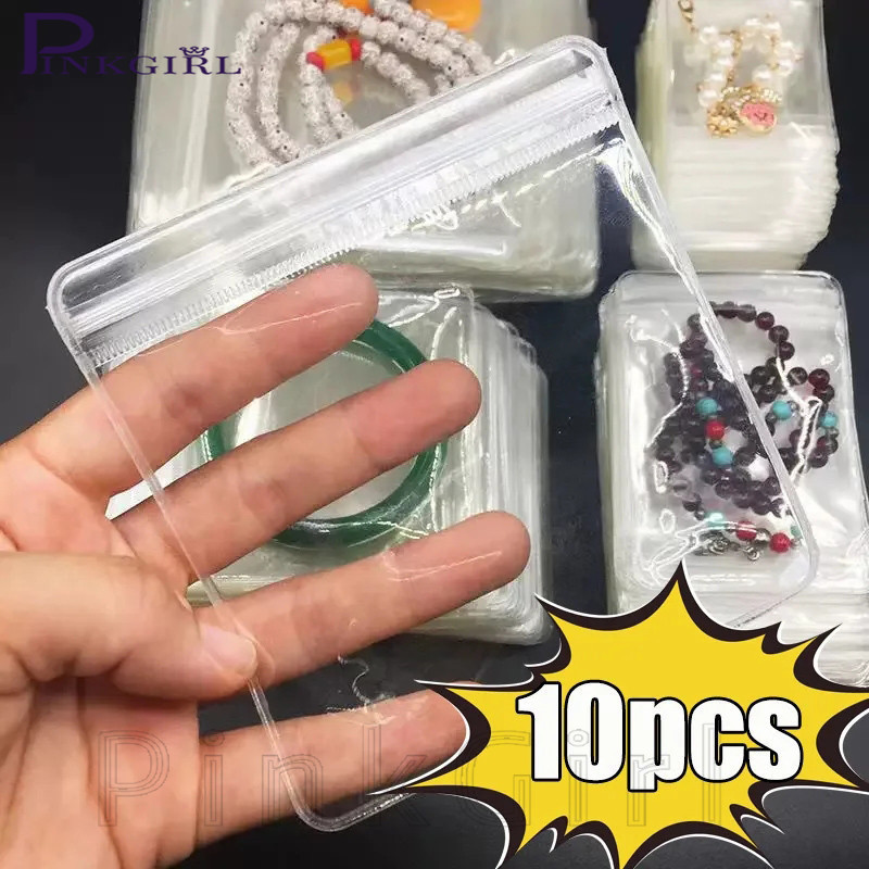 Sfse - 10 ชิ้นถุงเก็บโปร่งใส - กันฝุ่น, กันน้ํา - นํากลับมาใช้ใหม่, แบบพกพา - แหวน, สร้อยคอแพคเกจกระเป๋า - Anti-Oxidation เครื่องประดับ Organizer - Mini Self Sealing กระเป๋า