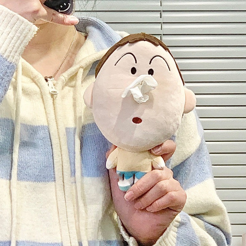 การ์ตูนน่ารักแบบพกพาตุ๊กตากล่องกระดาษทิชชูกระเป๋าเครยอนชินจังกระเป๋าตกแต่งจี้ของขวัญวันหยุดตุ๊กตากระดาษกล่องสกัด