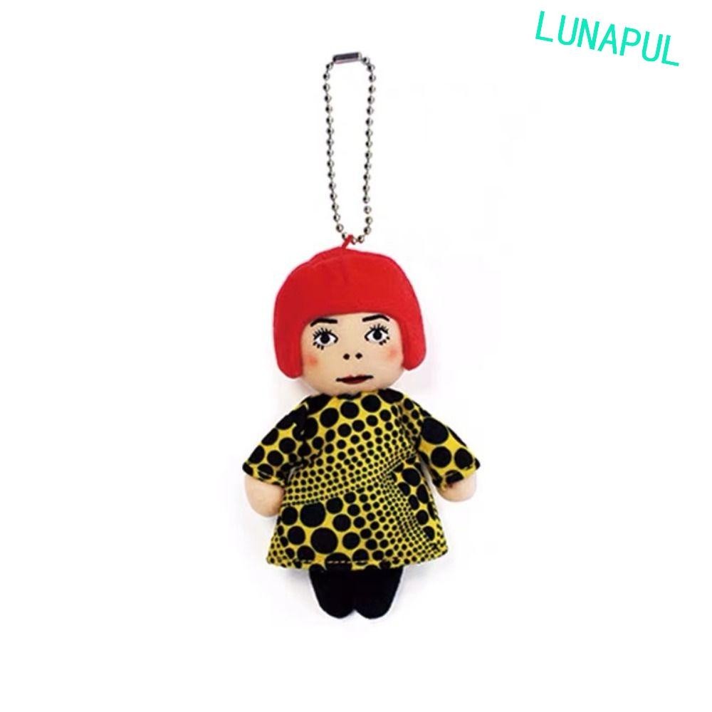 พวงกุญแจ LUNAPUL Humanoid Polka Dot องค์ประกอบ Wave แบบพกพา YAYOI KUSAMA พวงกุญแจสัญลักษณ์ทางวัฒนธรรม Anti-lost art PP cotton พวงกุญแจของเล่นตุ๊กตา จี้ห้อยกระเป๋า