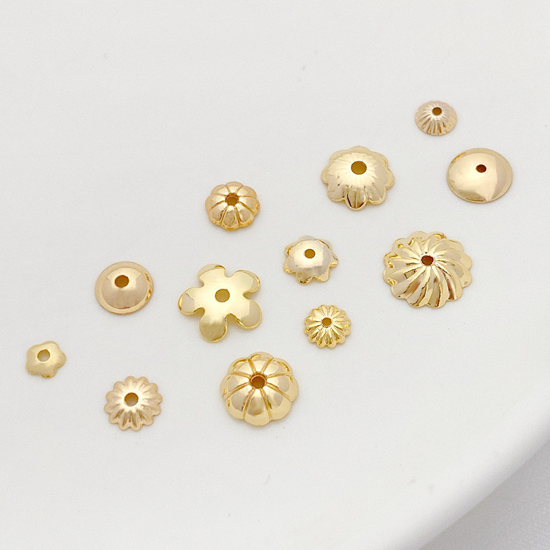 ถาดรองลูกปัดรูปชามสีทอง14K ที่รองลูกปัดทำด้วยมือ DIY สร้อยข้อมือสร้อยคอช่องใส่เครื่องประดับอุปกรณ์เสริม