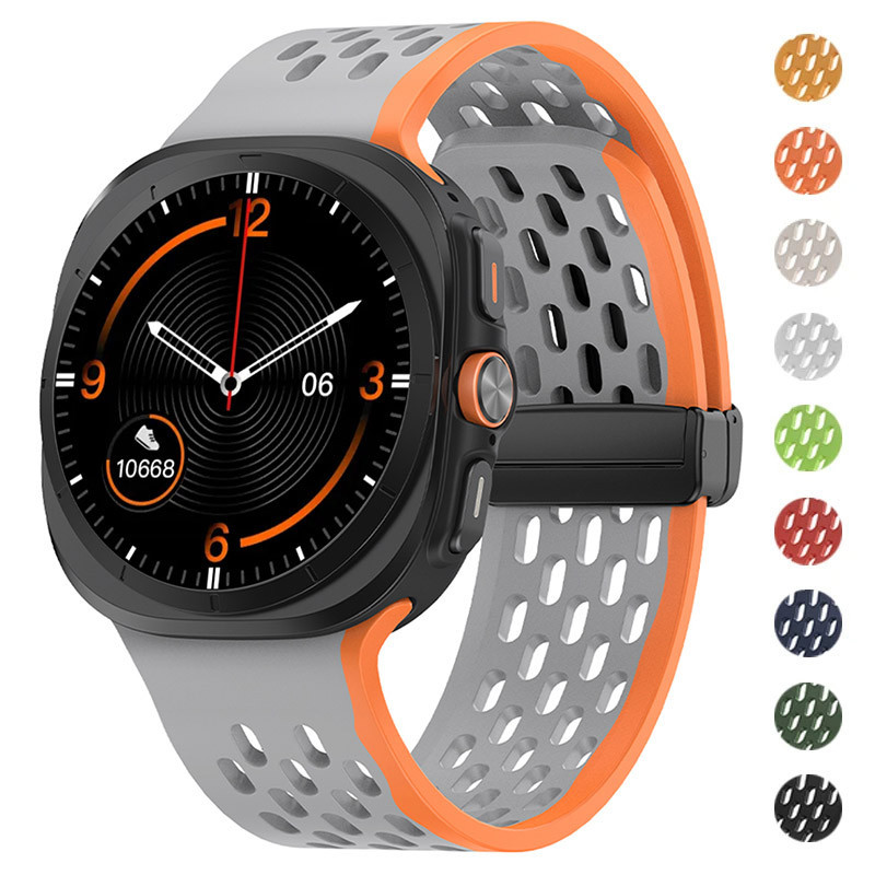 สายซิลิโคนสําหรับ Samsung Galaxy Watch 7 Ultra 47 มม.แม่เหล็กไม่มีช่องว่าง Sport Band Correa สร้อยข้อมือสําหรับ Samsung Galaxy Ultra 47