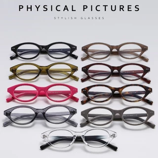 เลนส์แบบถอดเปลี่ยนได้COD (San9) Small Frame Oval Book Silly Children Retro Tortoiseshell Cat Eye Frame Anti Blue Light Glasses