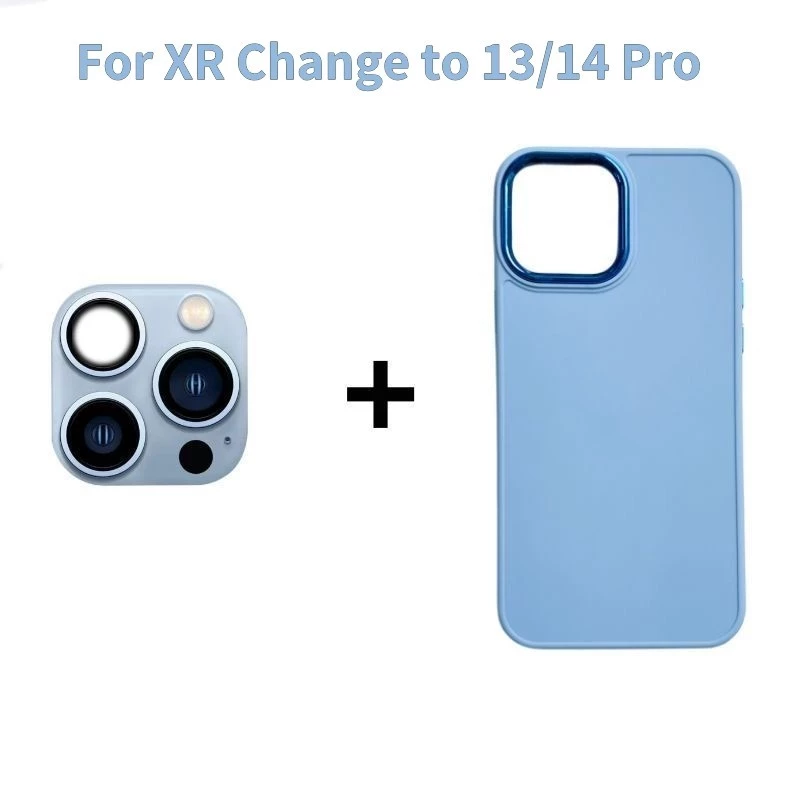 เลนส์ดัดแปลง + เคสโทรศัพท์สําหรับ IPhone XR เปลี่ยนเป็น 13 Pro/14 Pro Triple การออกแบบกล้อง HD กระจกนิรภัยฝาครอบป้องกันเลนส์