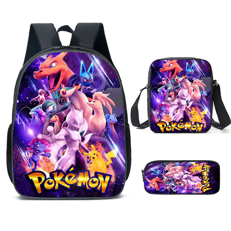 Pokemon pokemon pikachu pikachu กระเป๋านักเรียนประถมสามชิ้น