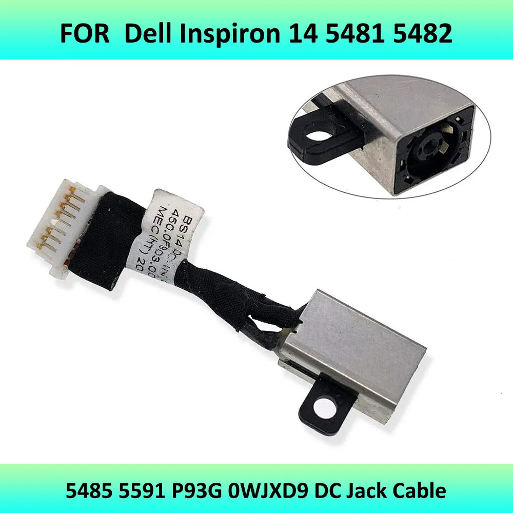 0WJXD9 DC Power Jack สําหรับ Dell Inspiron 14 5580 5481 5482 5485 5591 P93G 450.0F903.0011 แล็ปท็อปค