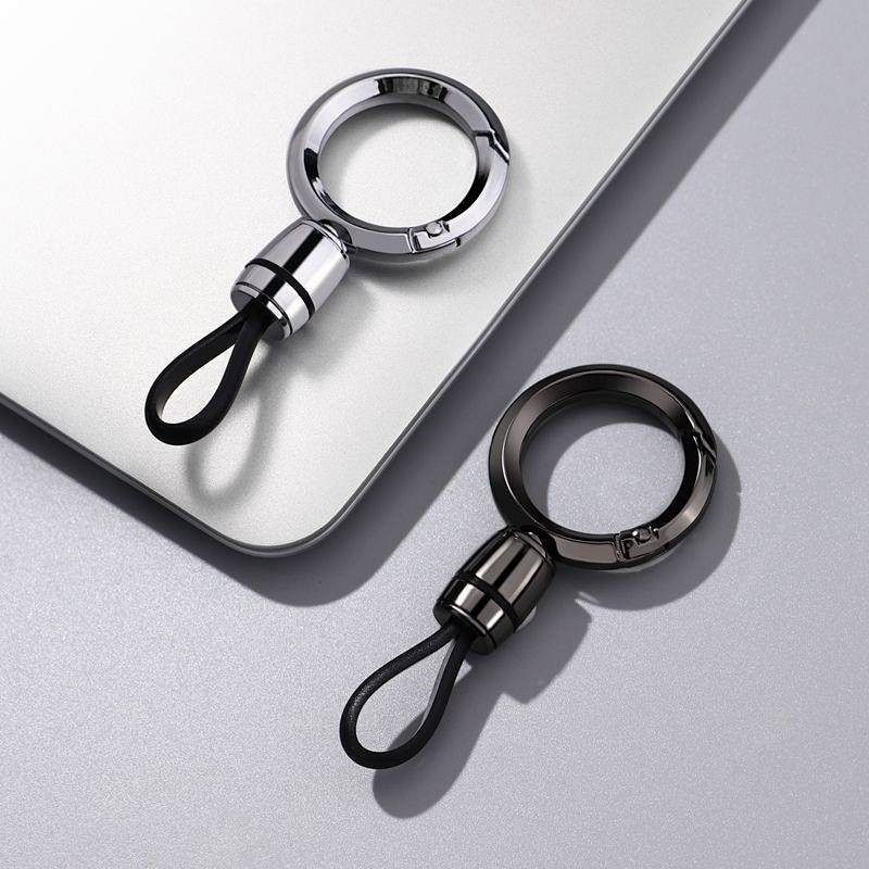 Car Key Ring Pendant Metal Simplicity Key Chain Waist Hanging Retaining Ring Pendant round Keychain 