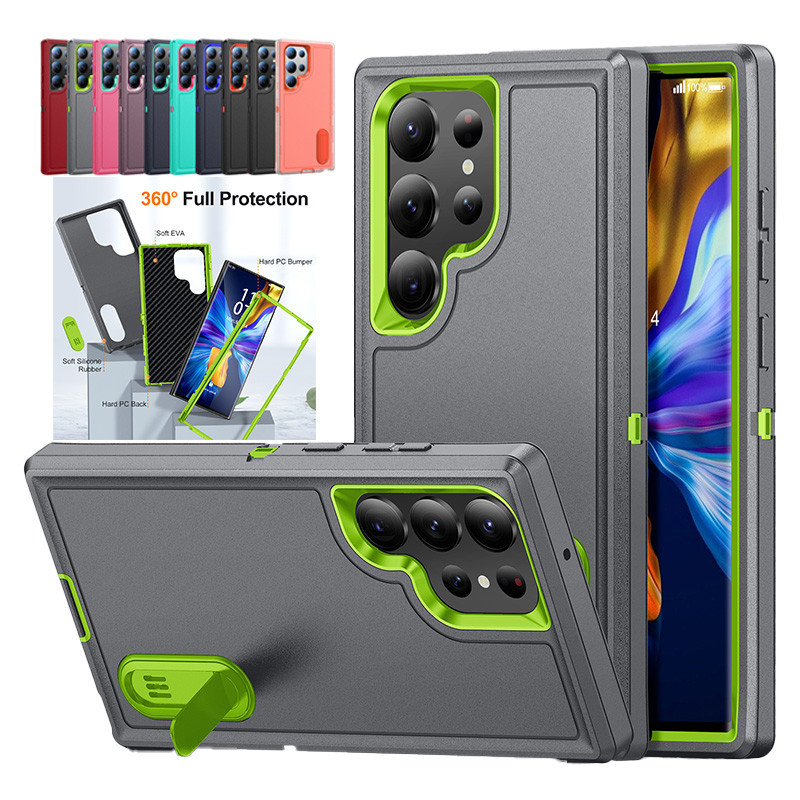 SAMSUNG สําหรับSamsung Galaxy S23 S25 FE S24 Ultra S22 Plus Ultra A54 A15 A14 A16 A36 A56 5GเกราะFull Body 3 ใน 1 360 กันกระแทกAnti-Scratch Kickstandฝาครอบ