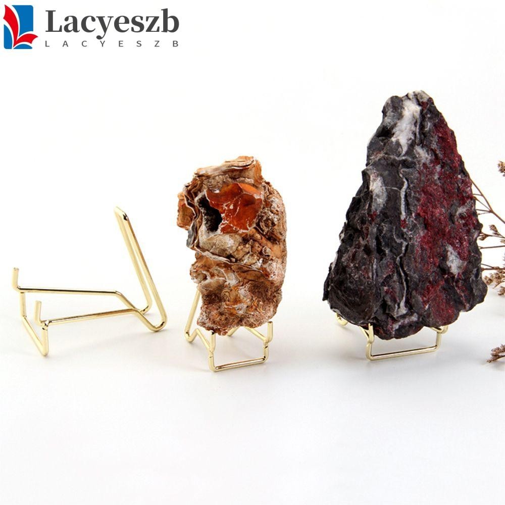 Lacyeszb ฐานโลหะผสมอุปกรณ์ถ่ายภาพสไตล์โมเดิร์นตกแต่งสํานักงานคริสตัลแร่ชั้นวางอาเกต