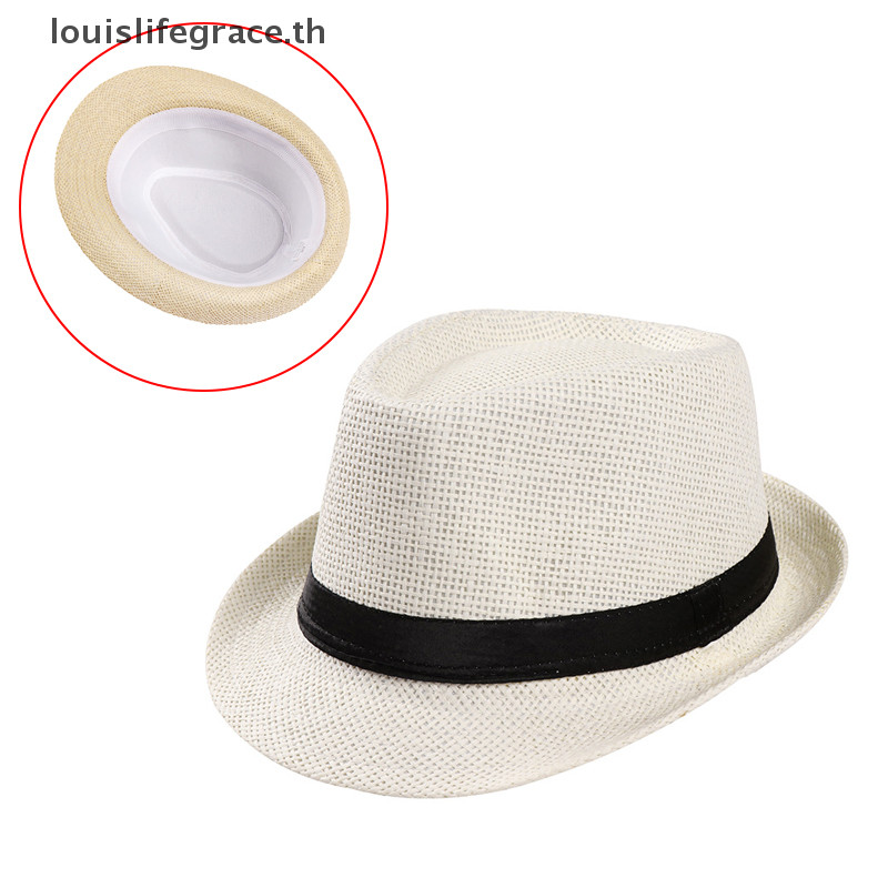 Lgth หมวก Unisex ผู้ชายผู้หญิง Fedora Trilby หมวกปีกกว้างหมวกฟางชายหาด Sun สุภาพบุรุษ Adlut HOT