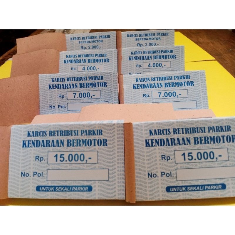 PARKING TICKETS NOMINAL 2 THOUSAND, 4 THOUSAND, 6 THOUSAND, 7 THOUSAND, 15 อัน, WITHOUT NOMINAL