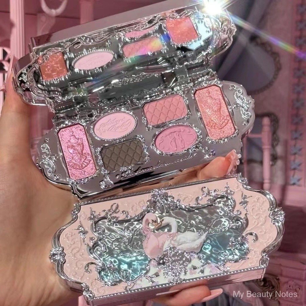Flower Knows Swan Ballet Series Eyeshaw Swan Ballet Six-Color Eyeshadow Palette Matte Fine Glitter Pearlescent Eyeshaw Eye Makeup CHFZ