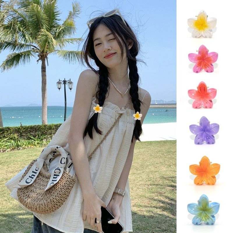 น่ารักฮาวาย Plumeria ดอกไม้ Hairpin Mini Grips คลิป Barrettes อุปกรณ์เสริม Headwear ราคา ถูกที่สุด ดีลบีเคเค แกลเลอรีภาพที่ 8