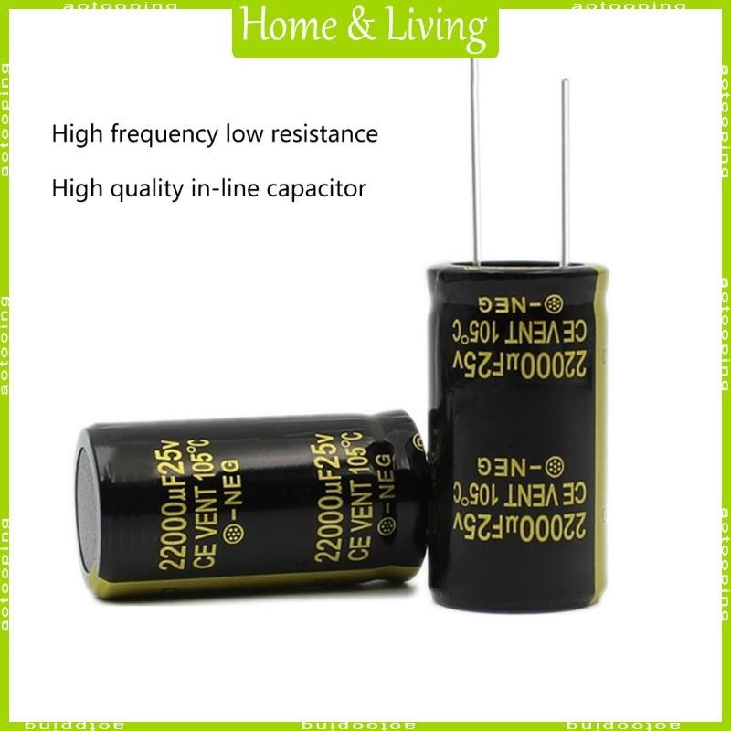 Aotoo ตัวเก็บประจุ 25V 22000UF Electrolytic Capacitor สําหรับ TV LCD Monitor วิทยุสเตอริโอเกม