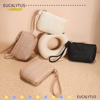 EUTUS Wallet, Zipper Mini Coin Purse,  Straw Card Holder Women Girls