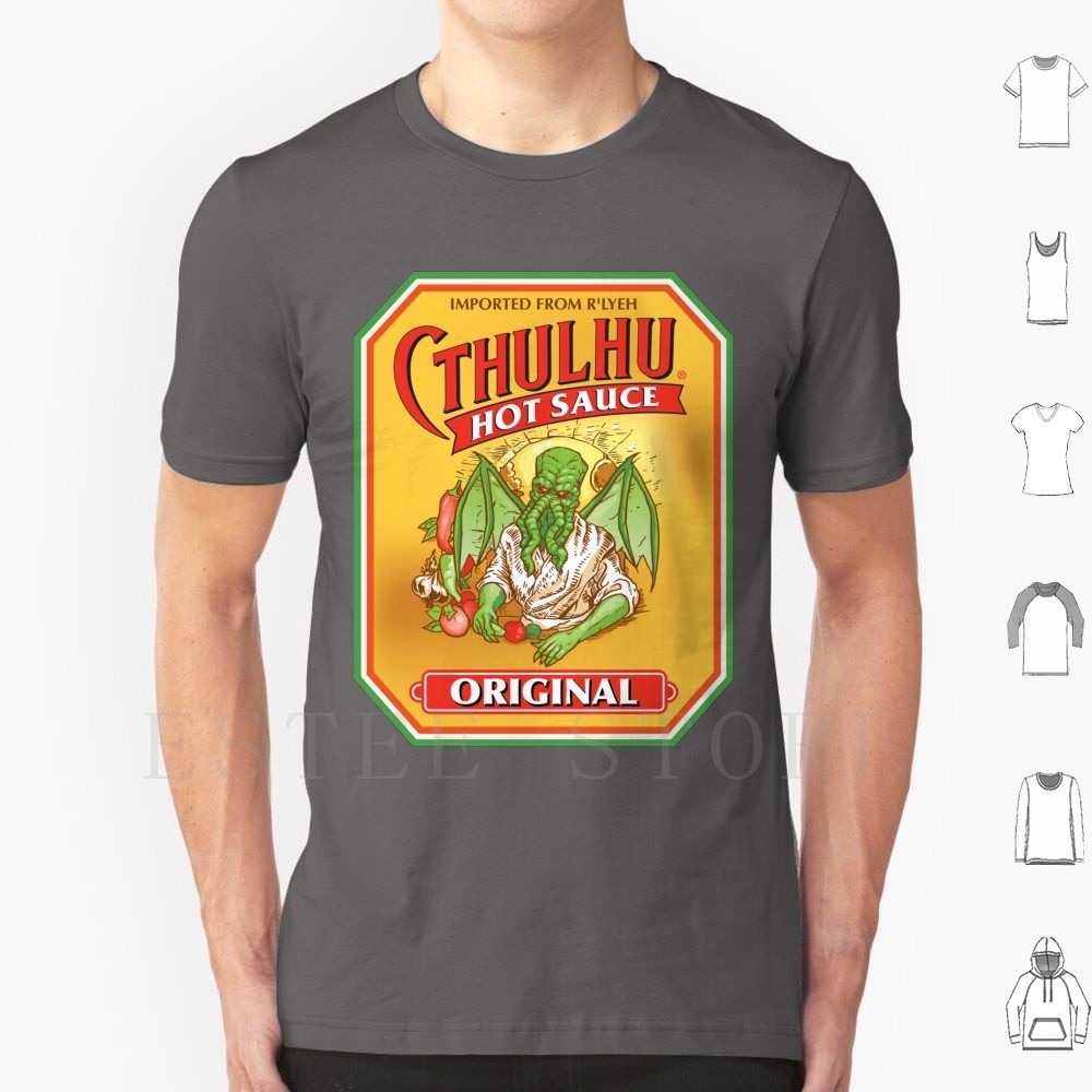 Cthulhu T เสื้อ DIY ขนาดใหญ่ผ้าฝ้าย 100% Cthulhu Cthulhu Cholula Cholula ร้อน Cholula ซอส Cthulhu ซอ