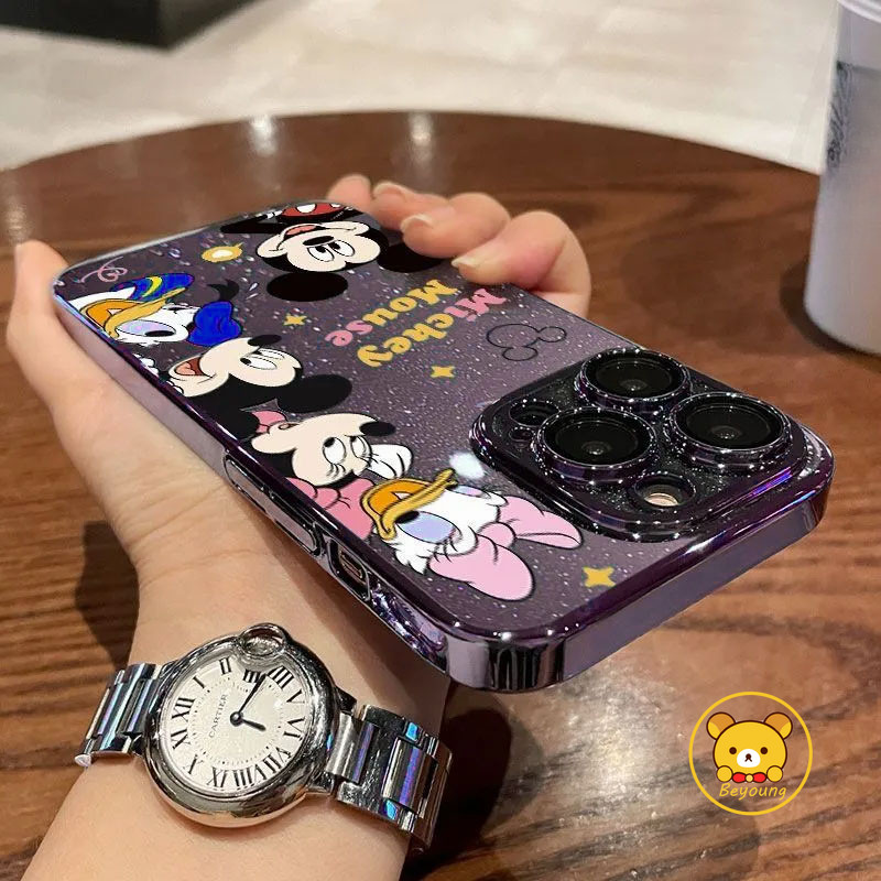 Disney Mickey Mouse เคสโทรศัพท์สําหรับ Vivo Y200i Y200 Y17S V29E Y100 Y200E Y100i V19 V17 อินเดีย Y22 Y22S Y35 + Y35M Y27 Y35 หรูหราการ์ตูนน่ารักกันกระแทกนุ่ม - รูปที่ 7