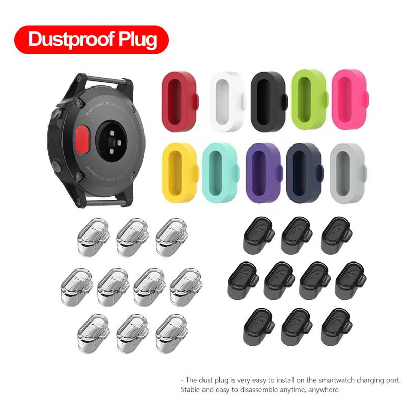 10 ชิ้น Anti Plugs Charger พอร์ตสําหรับ Garmin Venu 3 3s / SQ 2 / Fenix 5 6 7 5X 6X 7X 5S 6S 7S / 165 245 255 265 645 / instinct / ซิลิโคน Anti Dust Plug Pack Protector