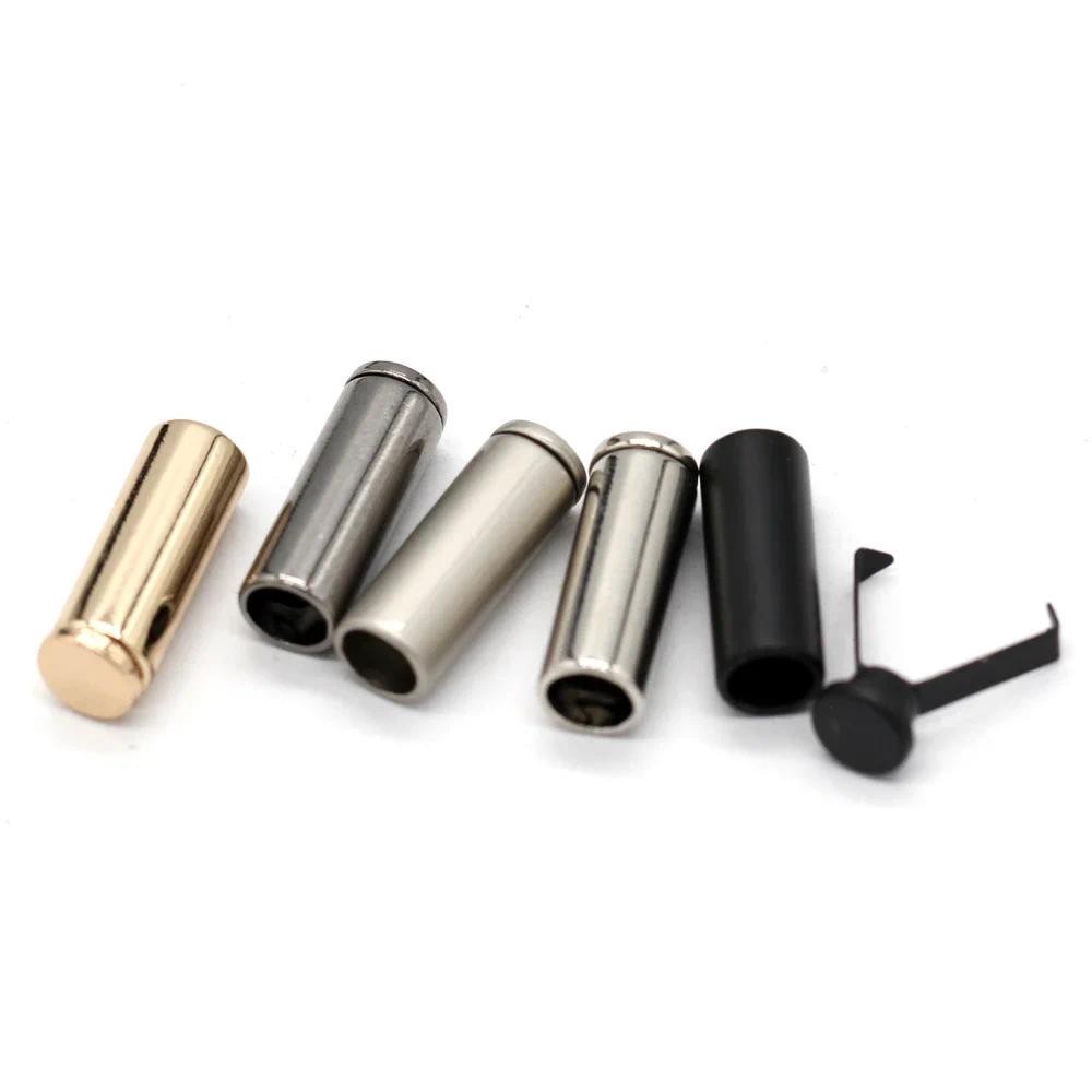 10 ชิ้น/เซ็ตทรงกระบอก Clamps โลหะผสมสายไฟ Ends Lanyard End Tip Cap สําหรับเย็บผ้า
