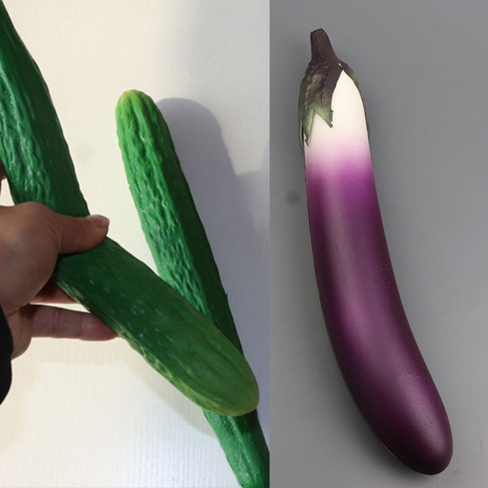 แตงกวาปลอมประดิษฐ์ Aubergine โรงแรมร้านอาหารตกแต่งผัก Photo Props สินค้าดี