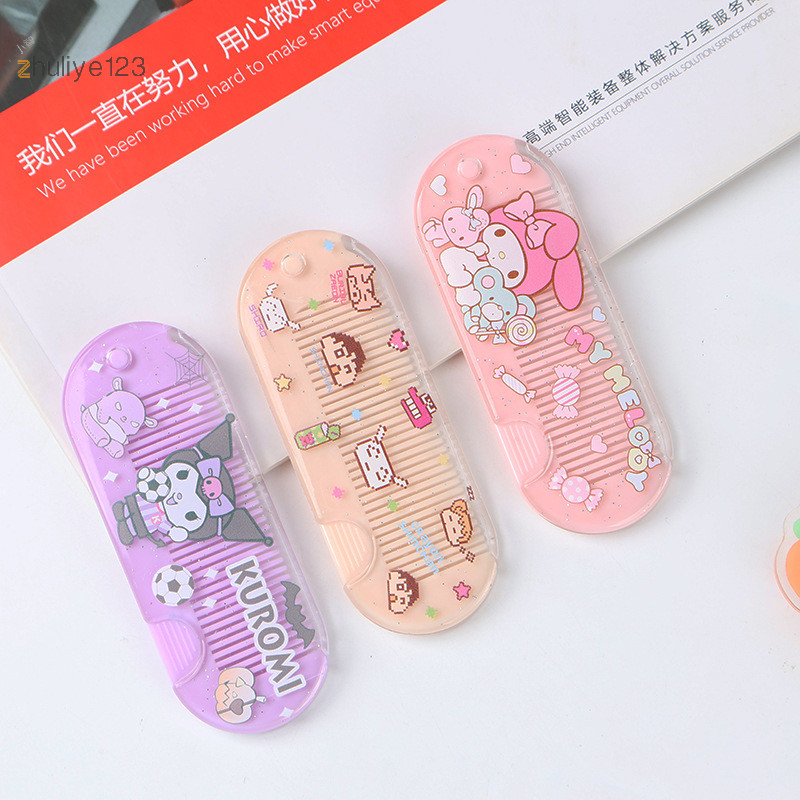 <zhuliye123>Sanrio Kawaiiหวีขนาดเล็กอะนิเมะkuromi Hello Kitty Cinnamorollพลาสติกการ์ตูนMelodyสาวMiniพกพาหวีของขวัญวันเกิดของเล่นNice