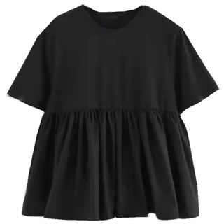 Coco~เสื้อยืดผู้หญิง หญิงตั้งครรภ์ สีทึบ สไตล์สบาย ๆ หลวม ๆ แฟชั่นเวอร์ชั่นเกาหลี