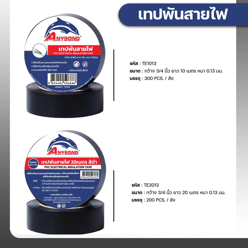 (1ม้วน) เทปพันสายไฟ รุ่นหนา ยาว 10-20เมตร สีดำ 600โวลท์ ส่งจากไทย ราคาถูก ELECTRICAL INSULATION TAPE thumbnail 4