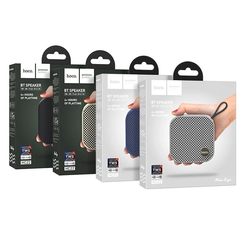 Hoco HC22 ลำโพงBluetooth ขนาดเล็กพกพา รองรับ Aux 3.5mm ,TF Card , TWS, USB Flashdrive portable speaker ลำโพงไร้สาย hc6