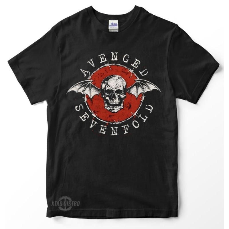 แก้แค้นเซเว่น Red Bat Band เสื้อยืดเมทัลลิค a7x av7x