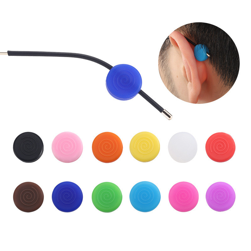 12 สี/1 คู่/การออกแบบสองรู/แว่นตาซิลิโคนรอบ Double-Hole Anti-Slip Cover ที่เกี่ยวหู, คลิปหูแว่นตา Anti-Slip Anti-Drop Anti-Drop/แว่นตาอุปกรณ์เสริม