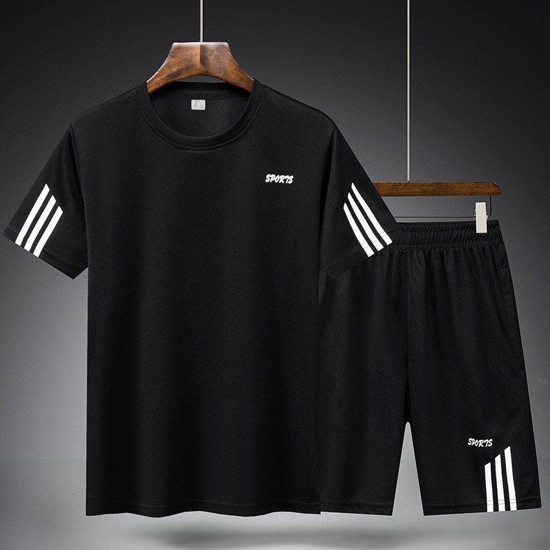 ชุดกีฬา 2 ชิ้น เสื้อกีฬา sport  ชุดกีฬาผู้ชาย เบาสบายระบายอากาศ ระบายอากาศดี เนื้อผ้าดี ชุดเซ็ทกีฬา