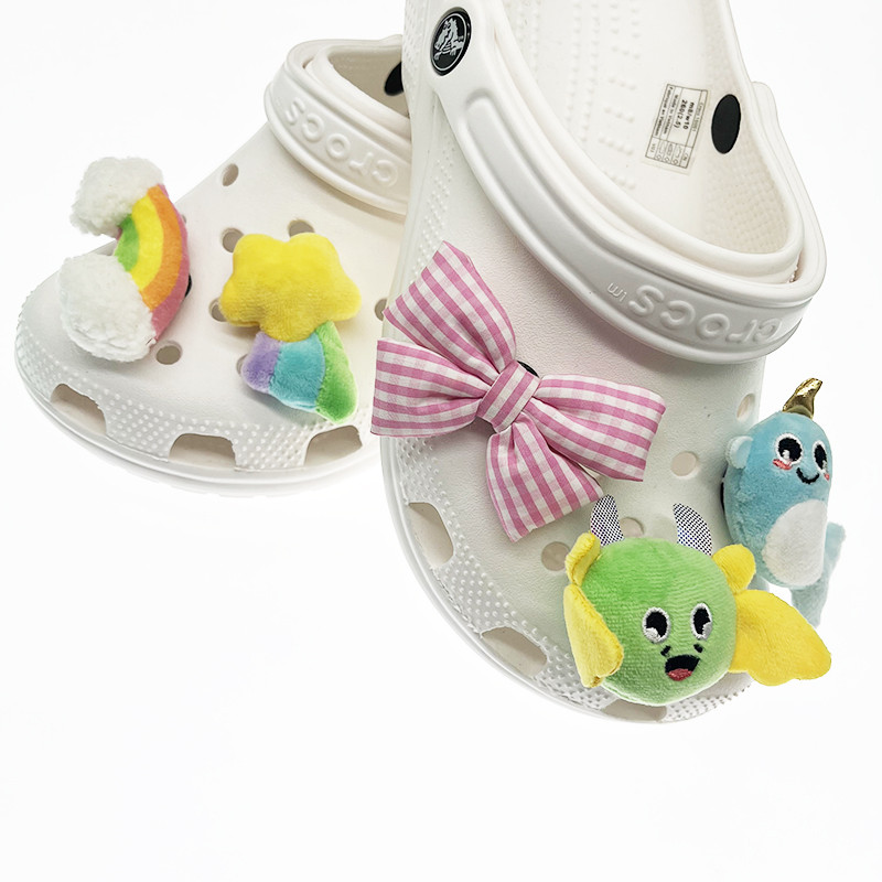 Jibbitz Crocs Charm Shoe Buckle Croc Cute Plush Accessories Crocs Girls Shoe Accessories 3D Pink Bow
