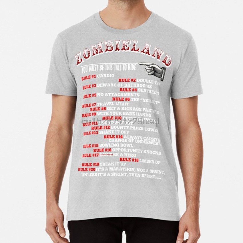 สูงนี้ที่จะขี่ Zombieland - เสื้อยืดสีขาว zombieland carnival pacific playland ซอมบี้สยองขวัญ jesse 