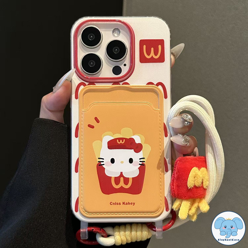 กล่องใส่บัตร hellokitty ที่น่ารักใช้ได้กับ เคสไอโฟน 11 12 14 13 15 Pro Max XR 7 15 8 14 Plus XS X Max SE เคส