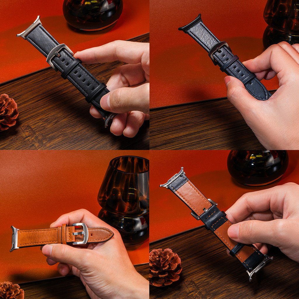 สายหนังไมโครไฟเบอร์ใช้งานร่วมกับ Samsung Galaxy Watch Ultra 47 มม.สาย Minimalist สําหรับ Galaxy Ultra 47 มม.นาฬิกาอุปกรณ์เสริม